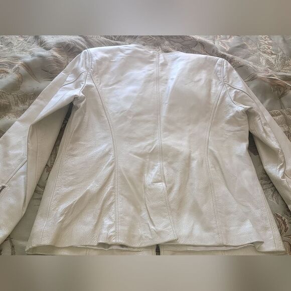 Terry Lewis Classic Luxuries cream leather jacket / blazer - Picture 11 of 16